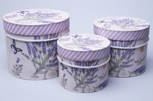 Коробка цилиндр набор из 3шт. 23x195см лаванда фото