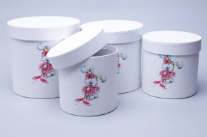 Коробка цилиндр набор из 4шт. 20x20-15х15см Зайка фото