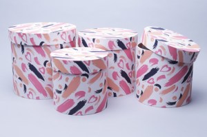 Коробка цилиндр набор из 4шт. 20x20см Мазки фото